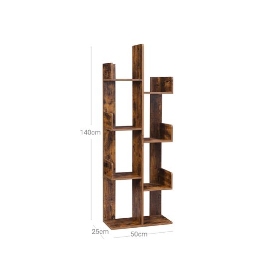 VASAGLE Bücherregal im Baumform, Standregal mit 8 Fächern