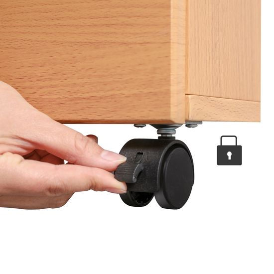 VASAGLE Rollcontainer mit Schloss und Schubladen, abschließbarer