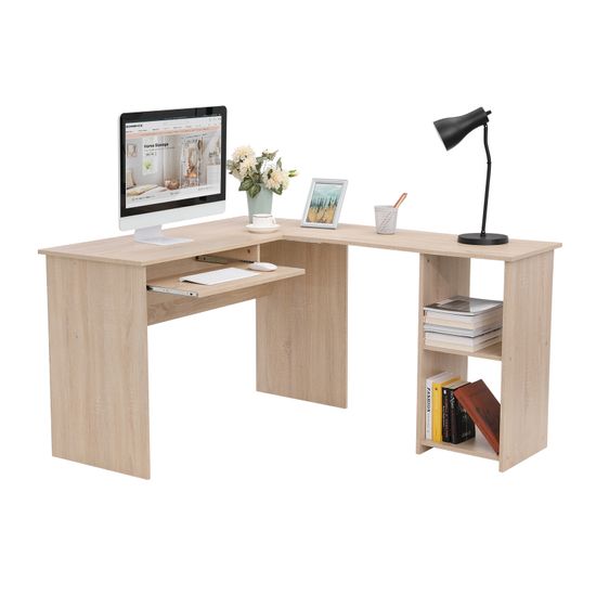 VASAGLE Computertisch in L-Form, Schreibtisch, Eckschreibtisch mit 2