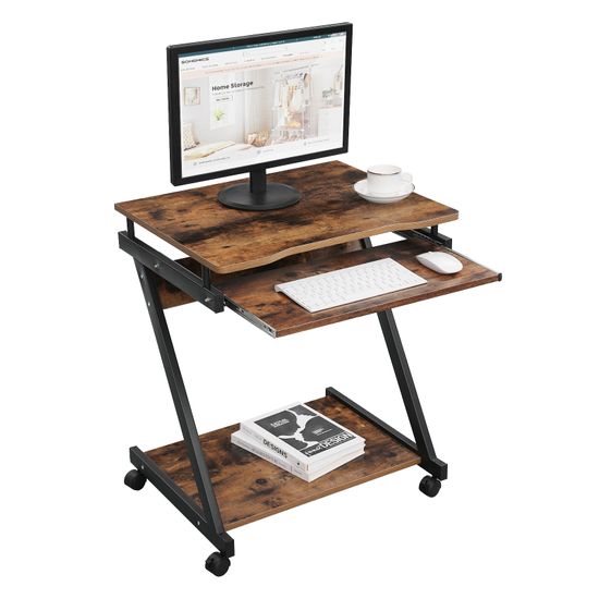 VASAGLE Computertisch in Z-Form, Schreibtisch, kompakter Bürotisch