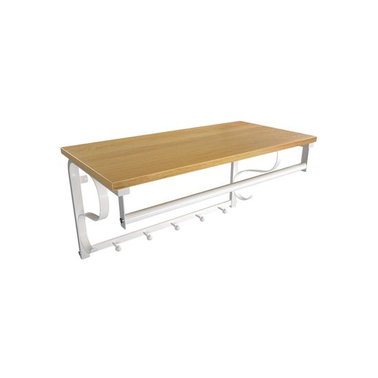 VASAGLE Wandgarderobe Garderobenhaken Wandregal mit 5 Haken