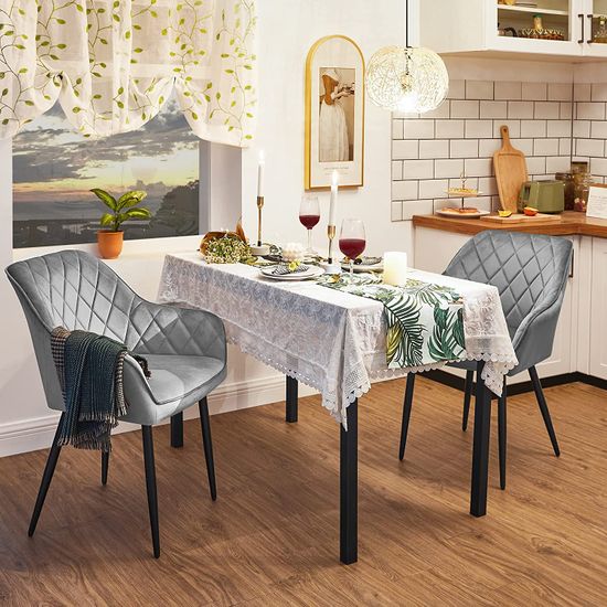 SONGMICS Esszimmerstuhl, Sessel, Polsterstuhl mit Armlehnen, Sitzbreite