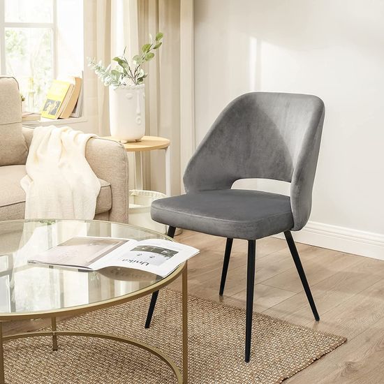 SONGMICS Esszimmerstühle 2er Set, Küchenstühle, Polsterstühle mit