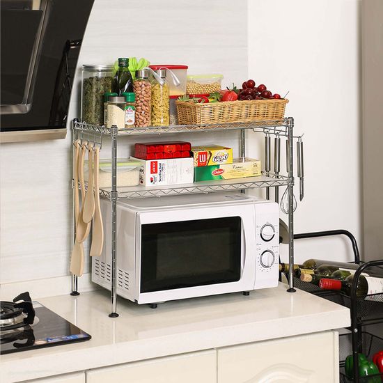 SONGMICS Küchenregal Mikrowellenhalter Super Stahlqualität, Breite 60