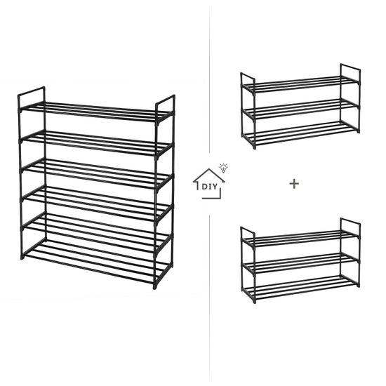 SONGMICS Schuhregale, 2er Set, Schuh-Organizer mit 3 Regalebenen