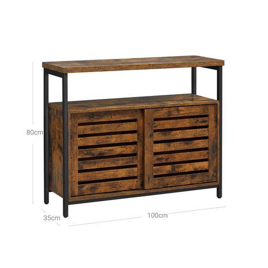 VASAGLE Sideboard, Schrank mit 2 Schiebetüren, Aufbewahrungsschrank
