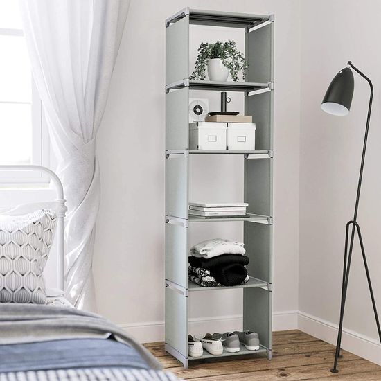 SONGMICS Aufbewahrungsregal, Bücherregal mit 5 Ebenen, Organizer für