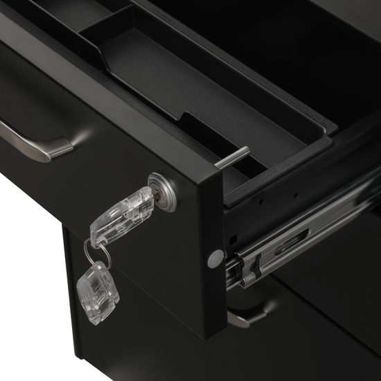 Abschließbarer Aktenschrank mit Schubladen Schwarz | SONGMICS