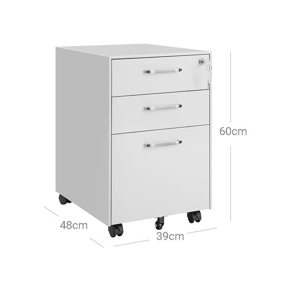 SONGMICS Rollcontainer, abschließbarer Aktenschrank mit Schubladen