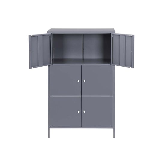 SONGMICS Metallschrank mit 3 Fachböden, Aktenschrank mit Doppeltüren