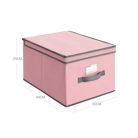 SONGMICS Faltboxen, 3er Set, Aufbewahrungsboxen mit Deckel, Stoffboxen