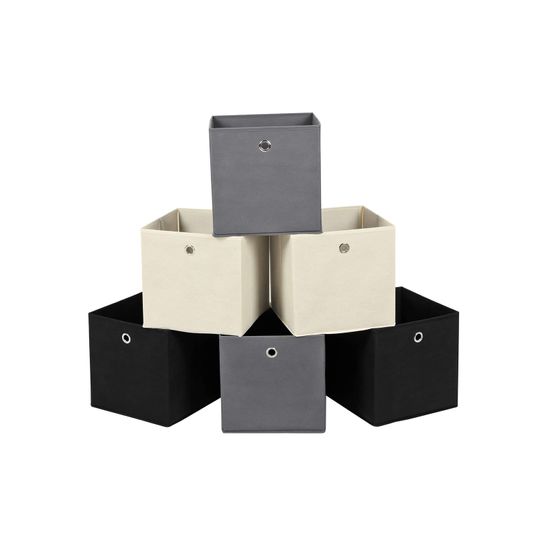 SONGMICS Aufbewahrungsbox, 6er Set, Faltbare Stoffbox, Faltbox aus