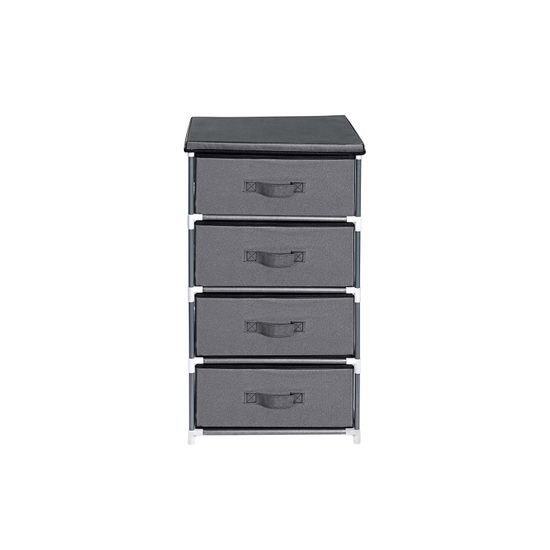 SONGMICS Schubladenschrank, Aufbewahrungsregal mit 4 Stoffschubladen