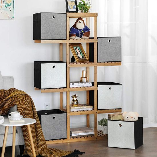 SONGMICS Aufbewahrungsboxen, 30 x 30 x 30 cm, faltbare Stoffboxen für