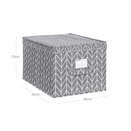 SONGMICS Faltbox, 3er Set, Aufbewahrungsbox mit Deckel, Stoffbox mit