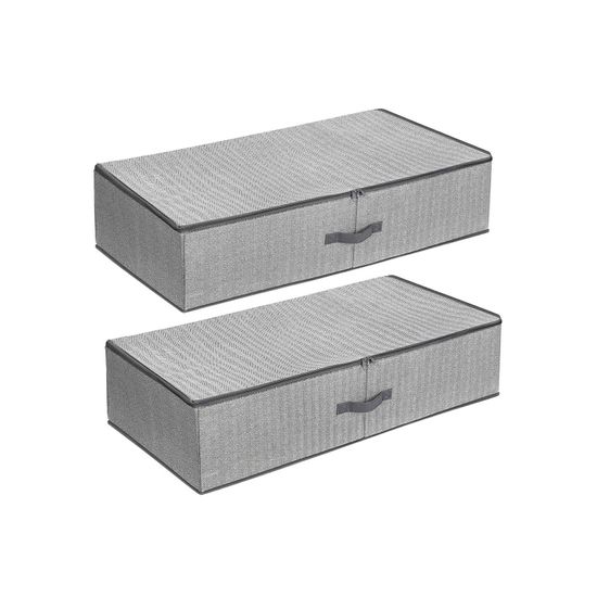 SONGMICS Aufbewahrungstaschen mit Verstellbarer Trennwand, 2er Set