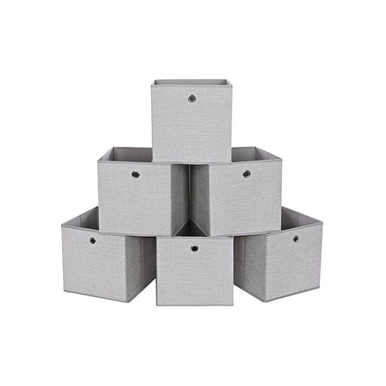 SONGMICS Aufbewahrungsbox, 6er Set, Stoffbox, Aufbewahrungskorb