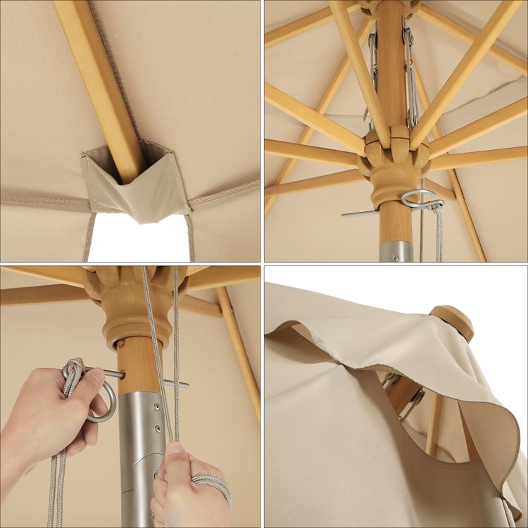 Sonnenschirm 3m mit Kurbel Knickbar SONGMICS