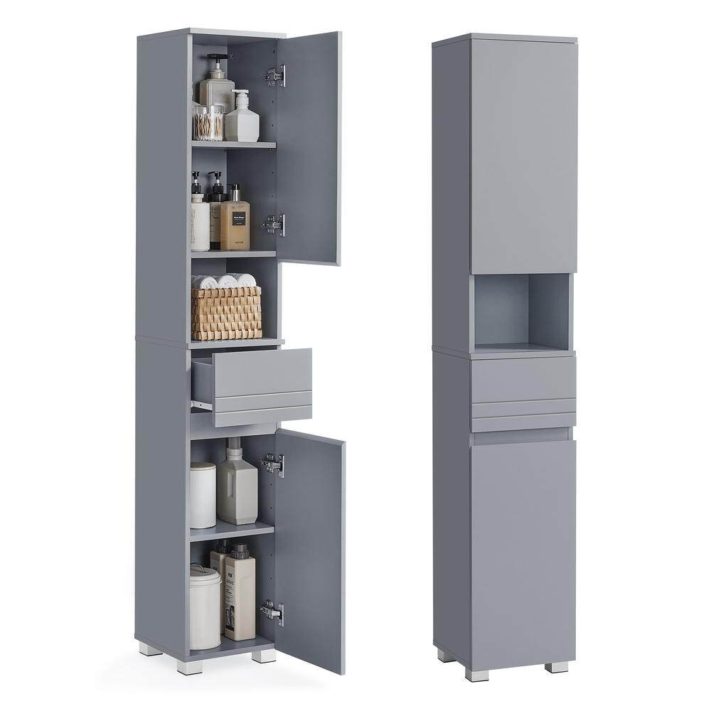 Badezimmerschrank 30 x 30 x 170 cm mystisches Grau
