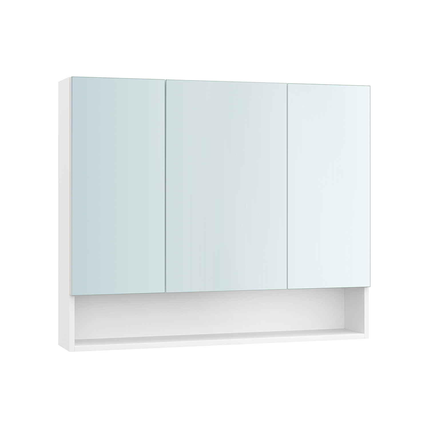 Vasagle Badezimmerschrank Mit 3 Türen 16, 5 X 90 X 75 Cm Wolkenweiß