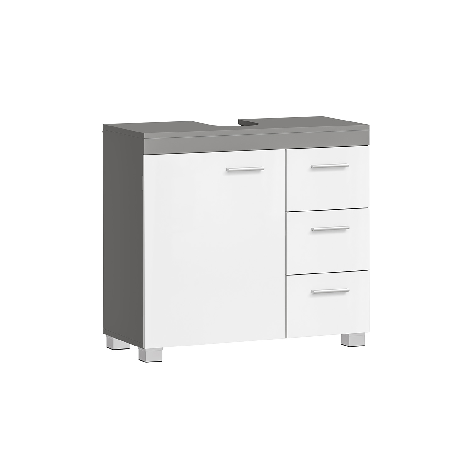 Waschbeckenunterschrank 2 Fächer hinter der Tür