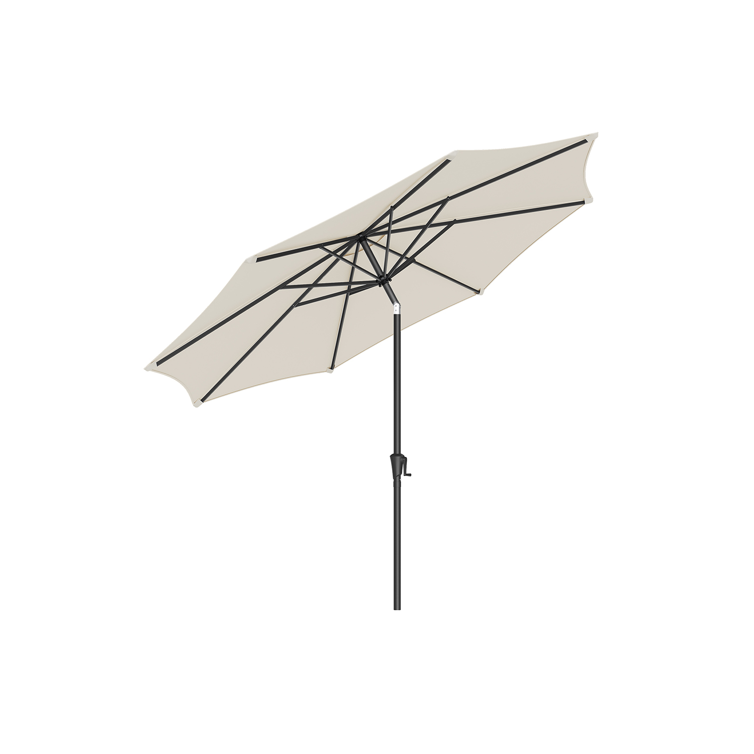 Sonnenschirm beidseitig um 30° knickbar beige