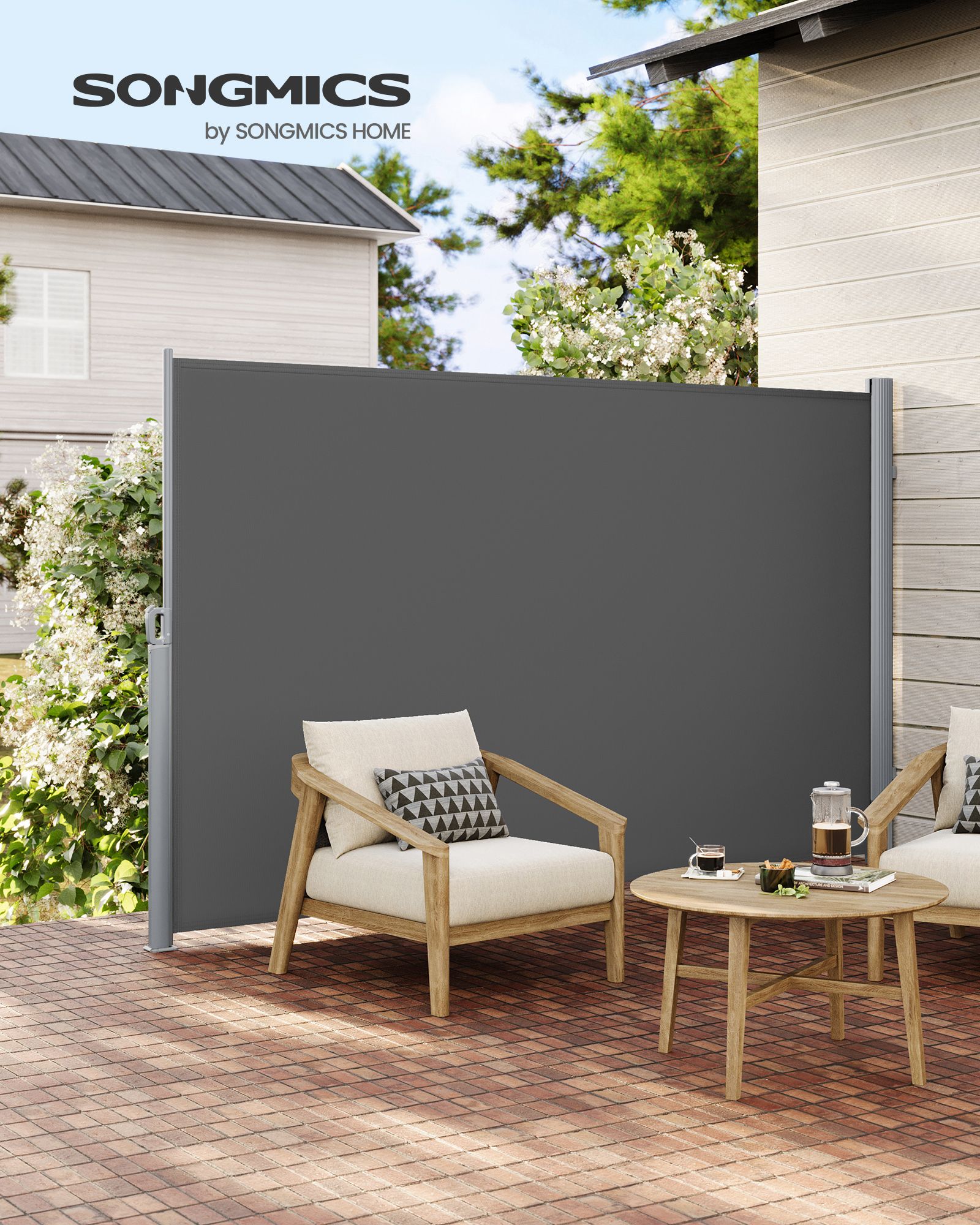 Šoninis tentas 200 x 350 cm antracito spalvos