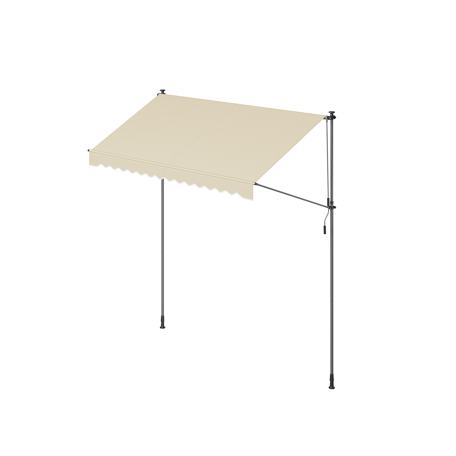 Klemmmarkise mit Handkurbel 300 x 120 cm beige