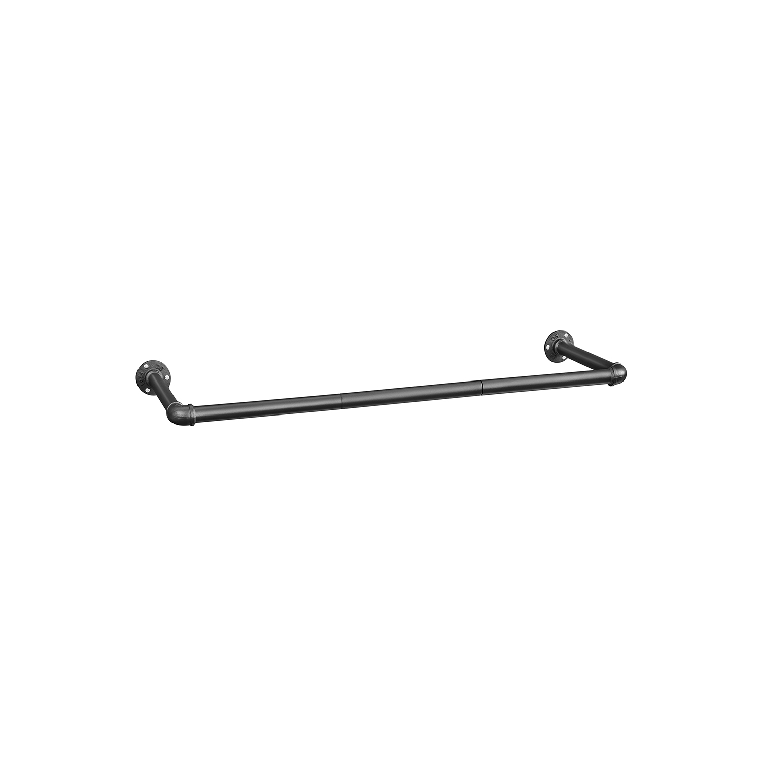 Set aus 2 schwarzen Wandhaken für Kleidung - L92 x T30 cm - Schwarz - Calicosy