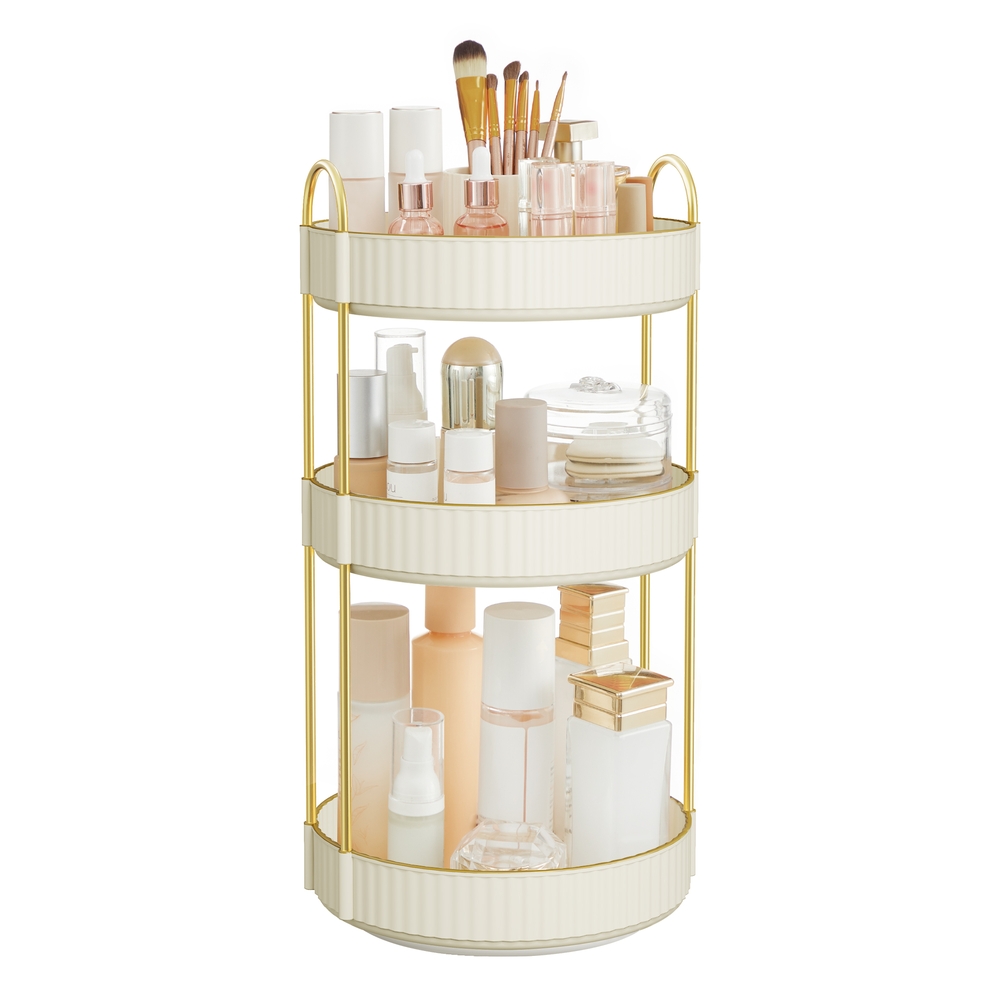 SONGMICS Make-up Organizer drehbar Geschenkidee wolkenweiß B34JKA011W01