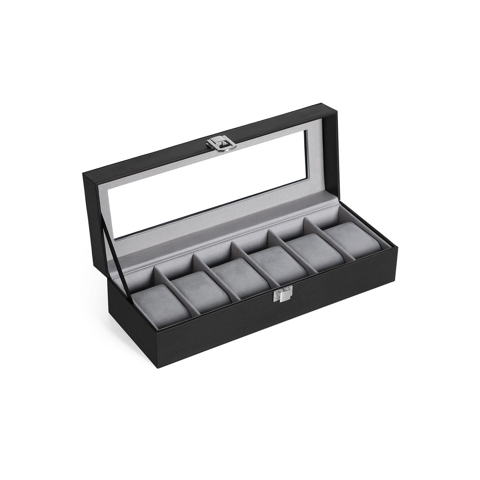 Rechteckige Uhrenbox für 6 Uhren