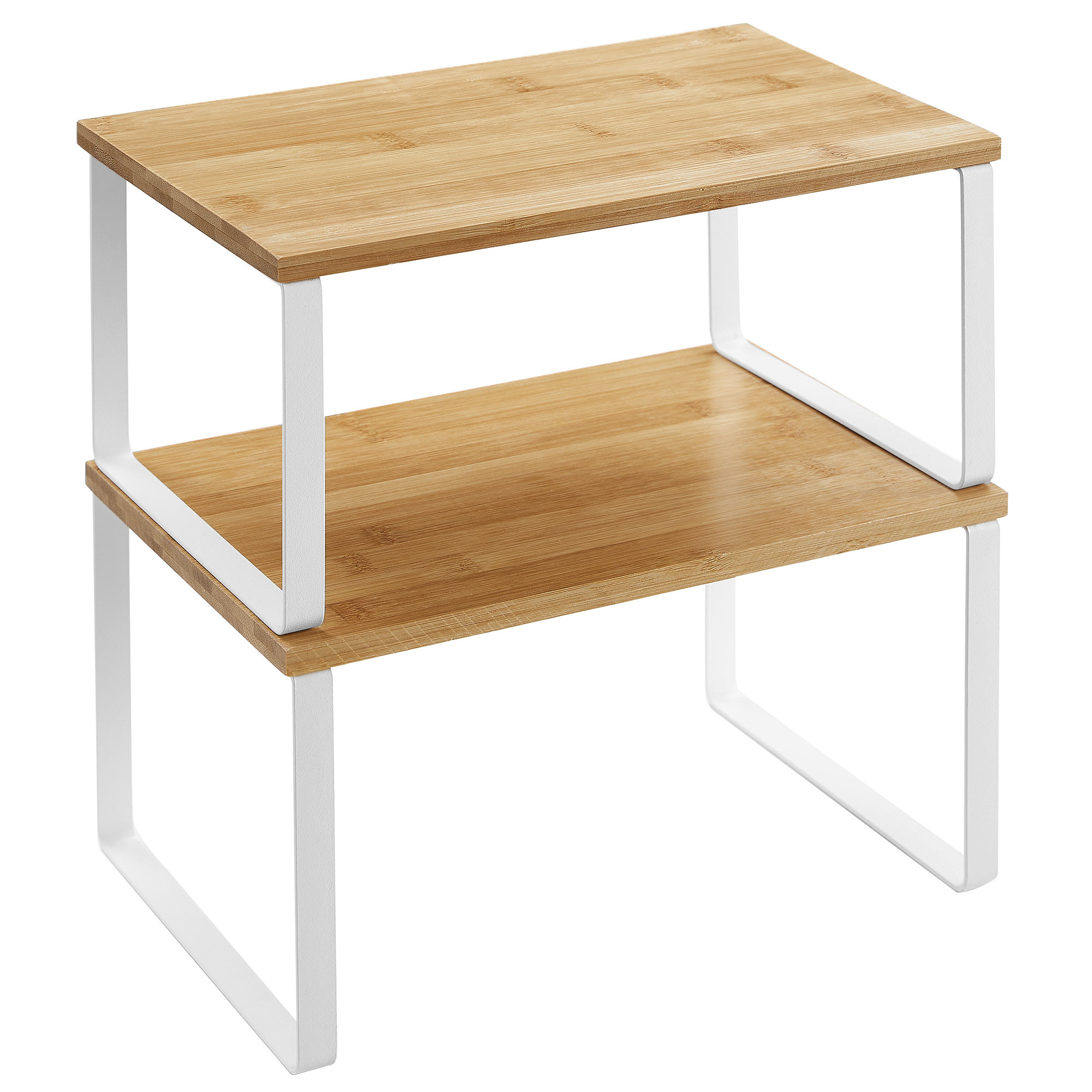 SONGMICS Küchen-Organizer bambus, weiß 29,7 x 19,5/18,5 x 15,8/13,7 cm, 2 St.