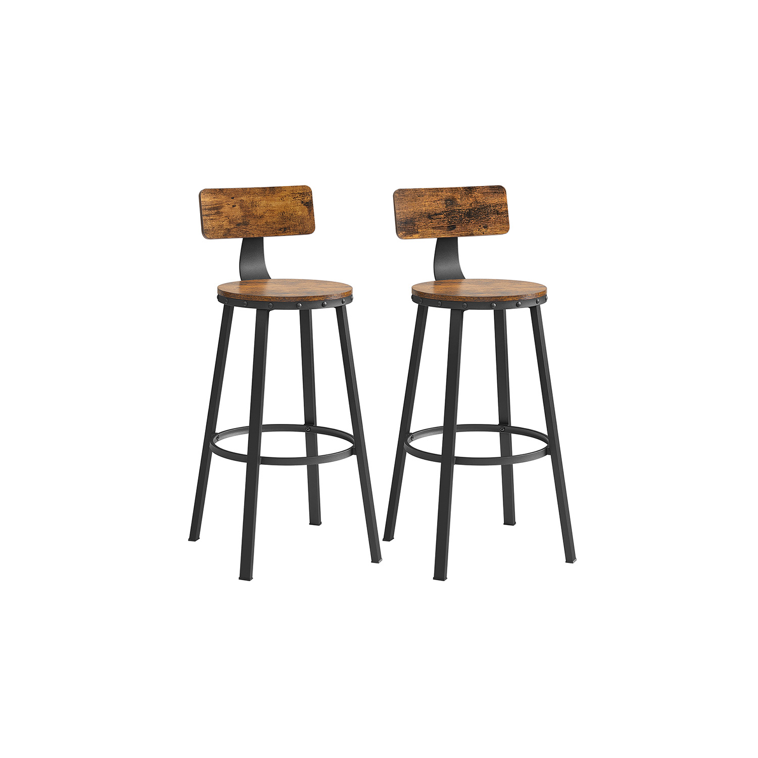 VASAGLE Barhocker LBC026B01V2 braun, 2 St.