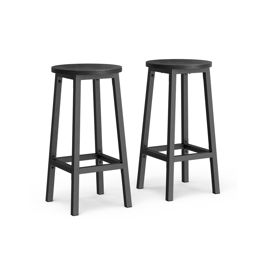 VASAGLE Barhocker 2er Set Barstühle Küchenstühle mit stabilem Stahlgestell Höhe 65 cm rund einfache Montage Industriestil