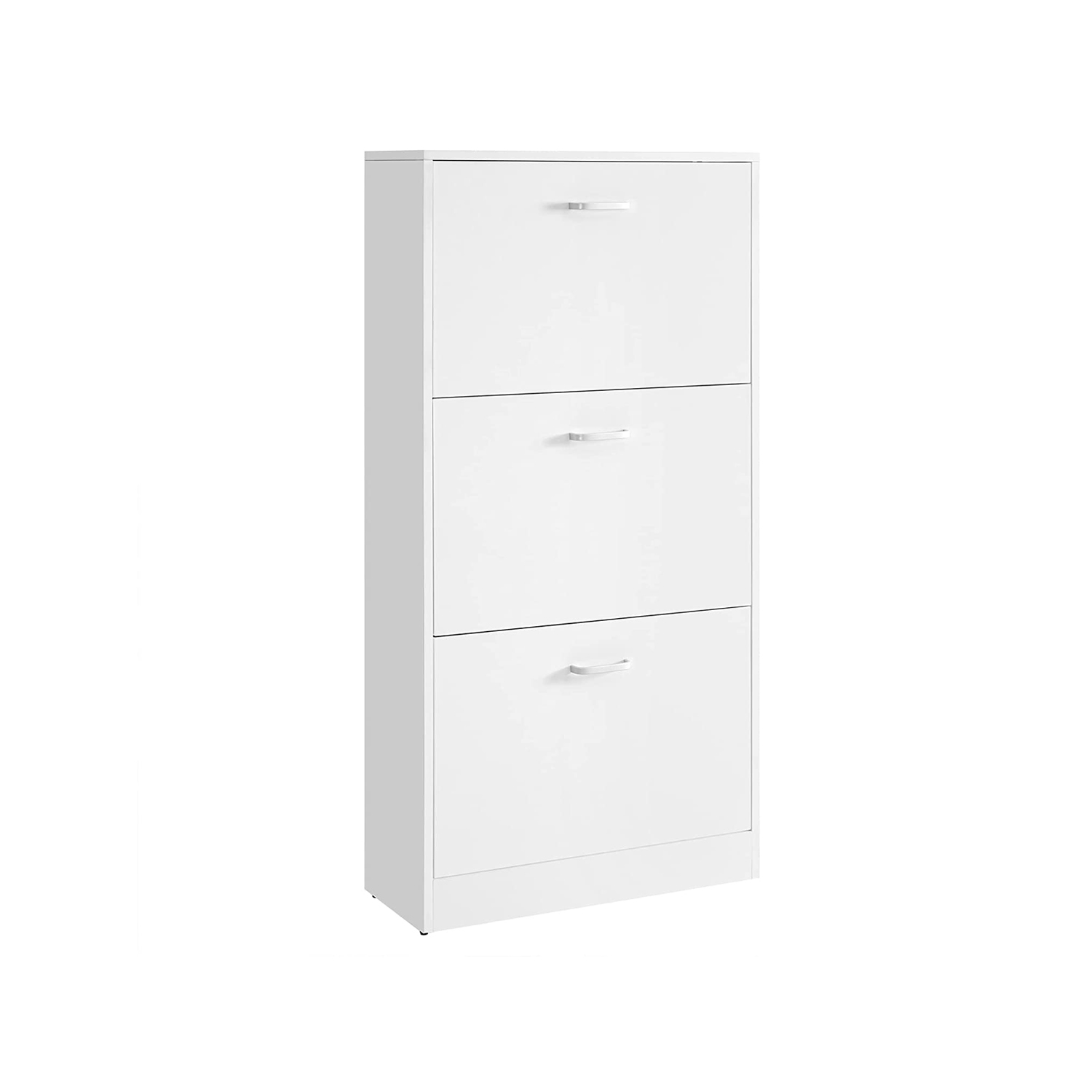 Songmics - vasagle Schuhschrank mit 3 Klappen Schuhregal mit 3 Ebenen 60 x 24 x 120 cm (l x b x h) Weiß von LBC03WT - Weiß