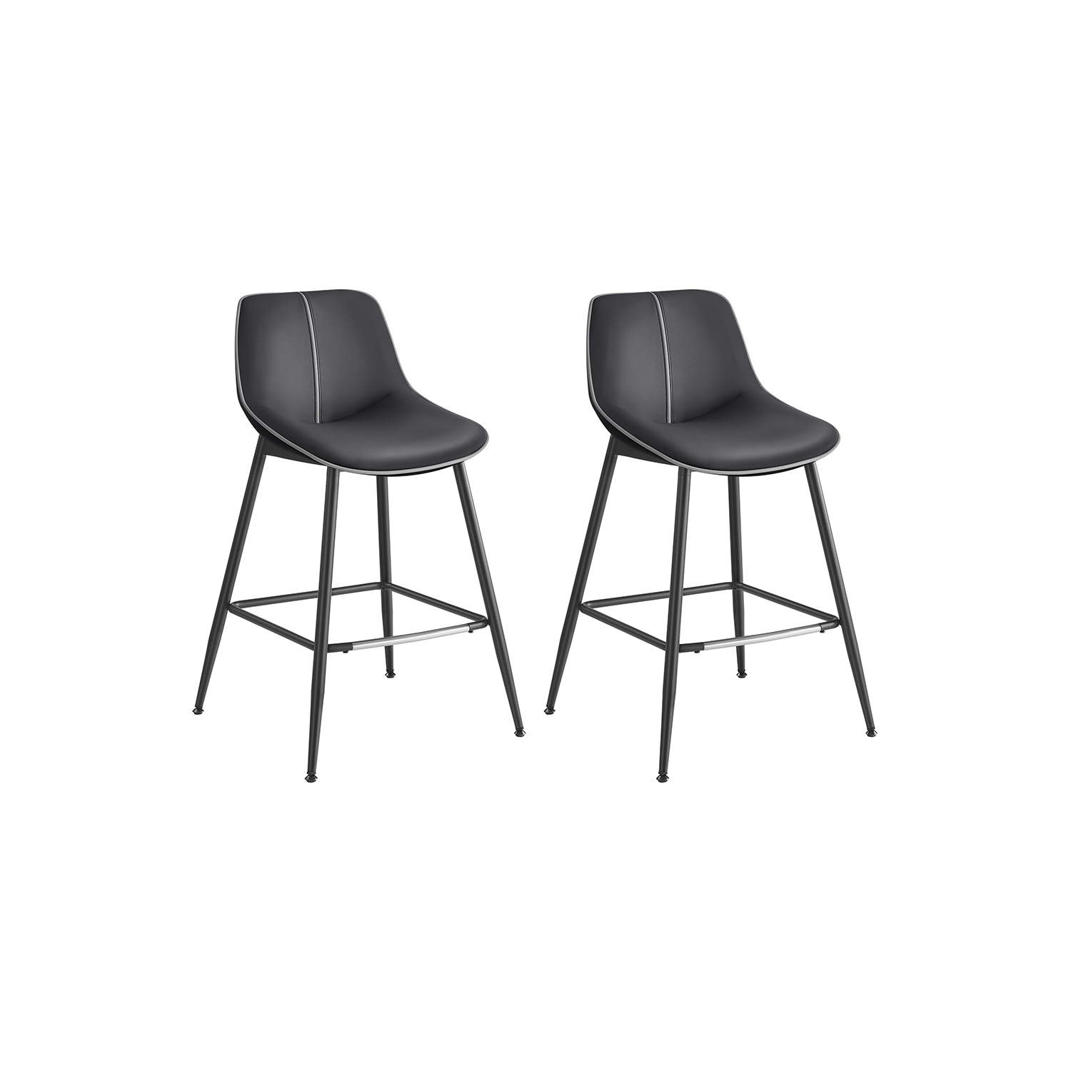 Barhocker 2er Set 62 cm hoch tintenschwarz