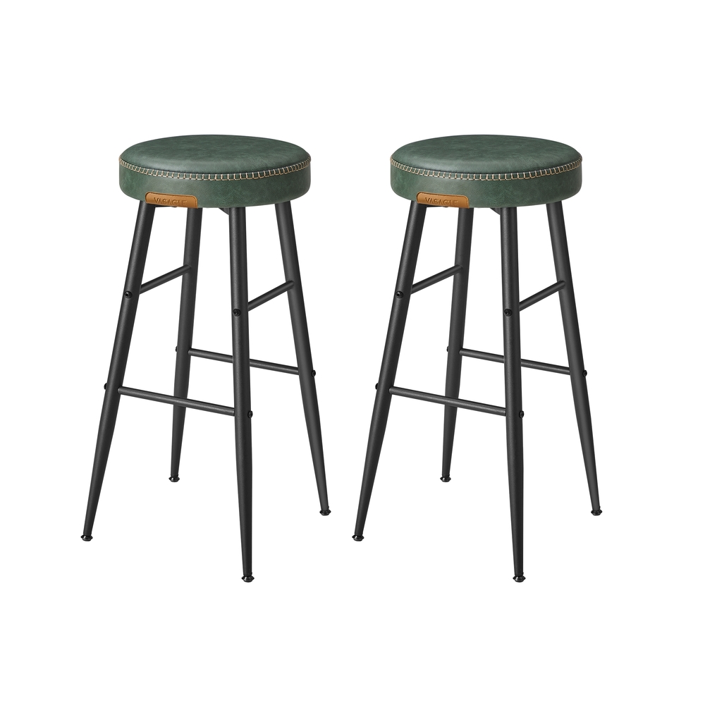 Songmics - vasagle echo Kollektion Barhocker 2er Set Barstuhl Küchenstuhl Kunstleder 762 cm hoch für Küche Esszimmer einfacher Aufbau