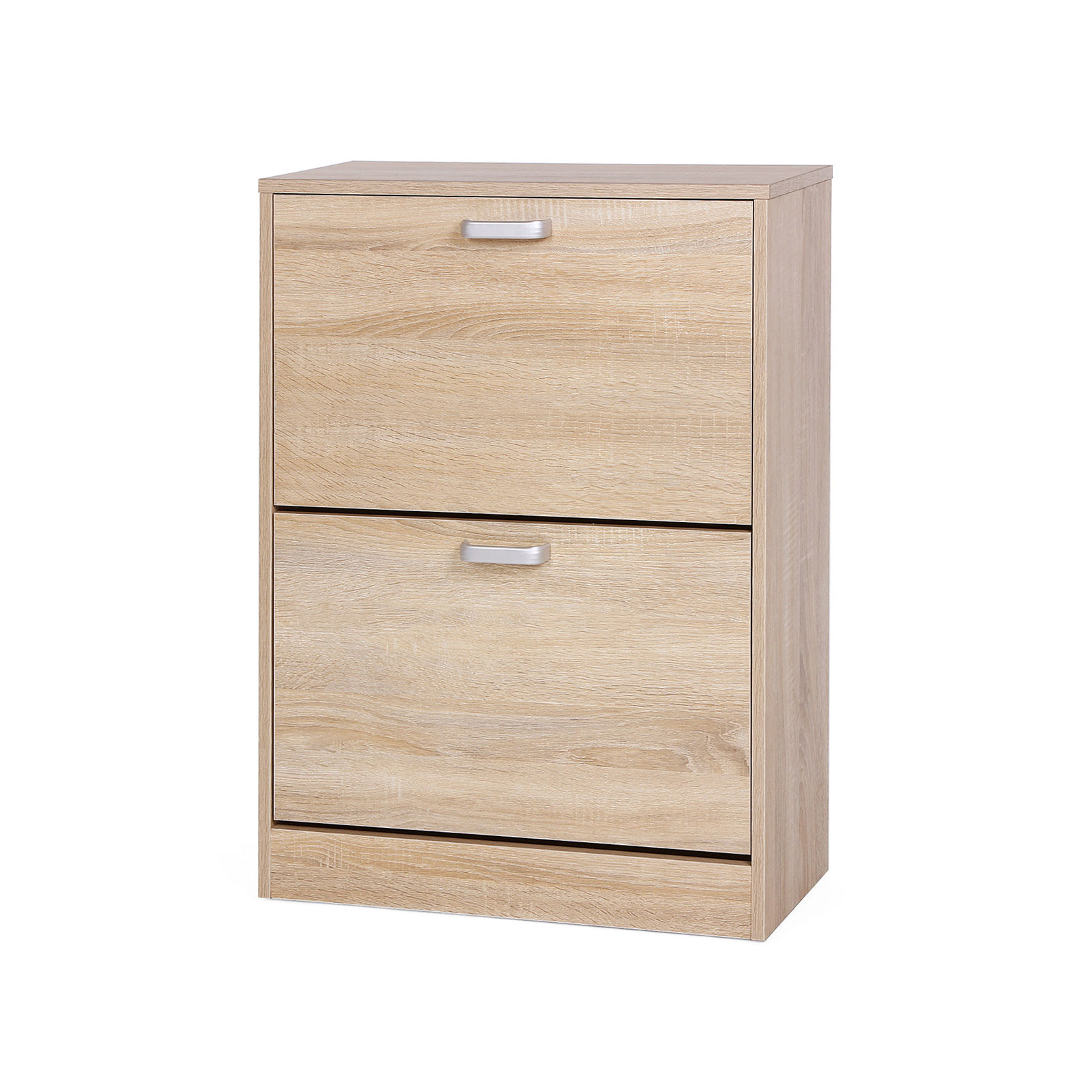 Songmics - vasagle Schuhschrank Schuhkipper Schuhkommode mit 2 Klappen aus Holz Spanplatte 60 x 835 x 24 cm (b x h x t) Eichen-Optik von LBC602H