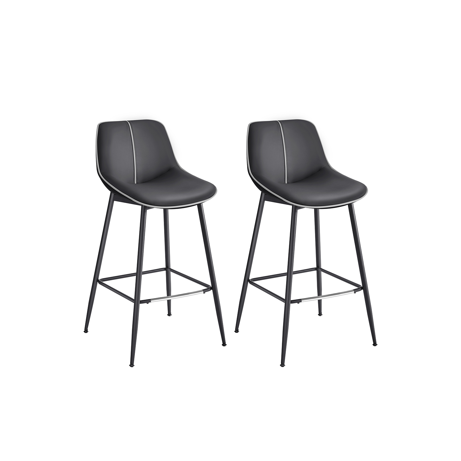 Barhocker 2er Set 73 cm hoch tintenschwarz