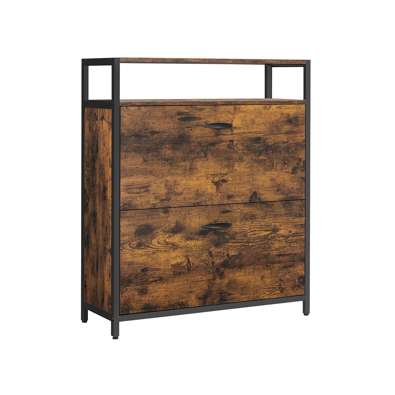 Schuhschrank mit 2 Klappen 80 x 30 x 95 cm