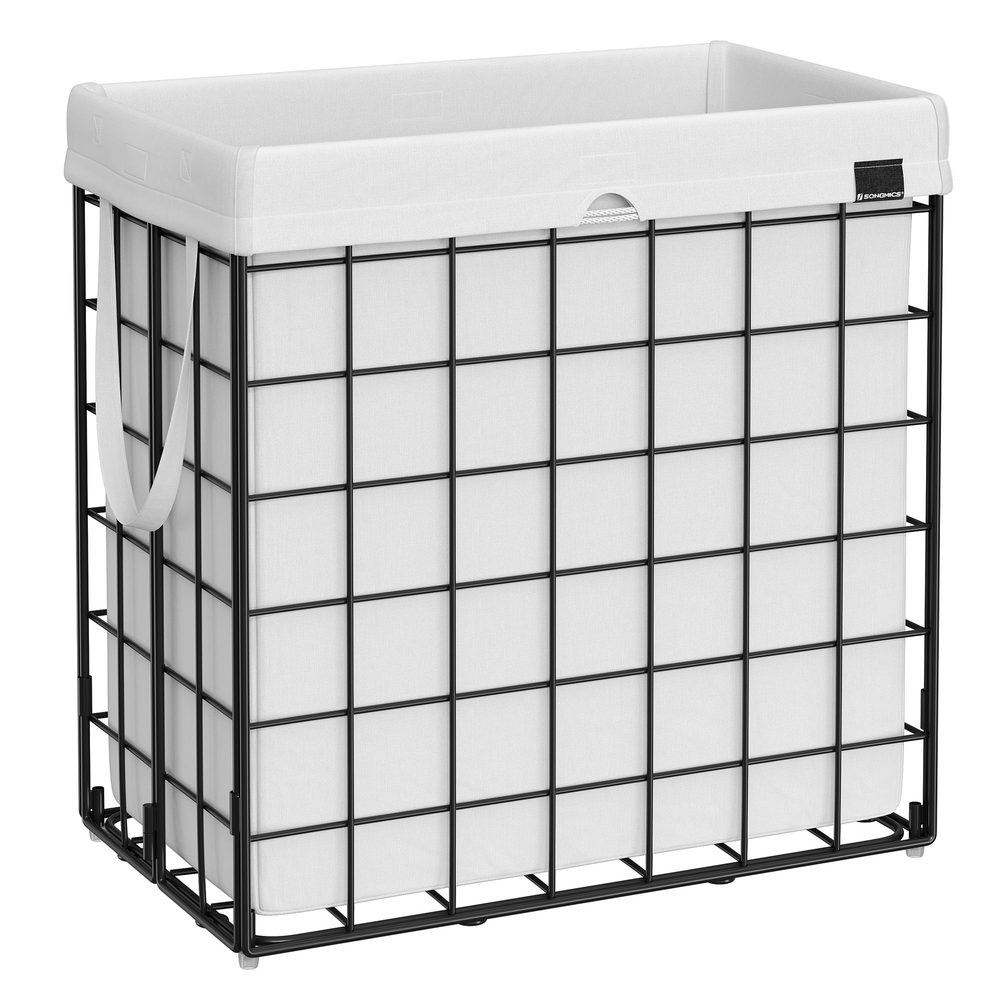Wäschekorb 110L schwarz-weiß