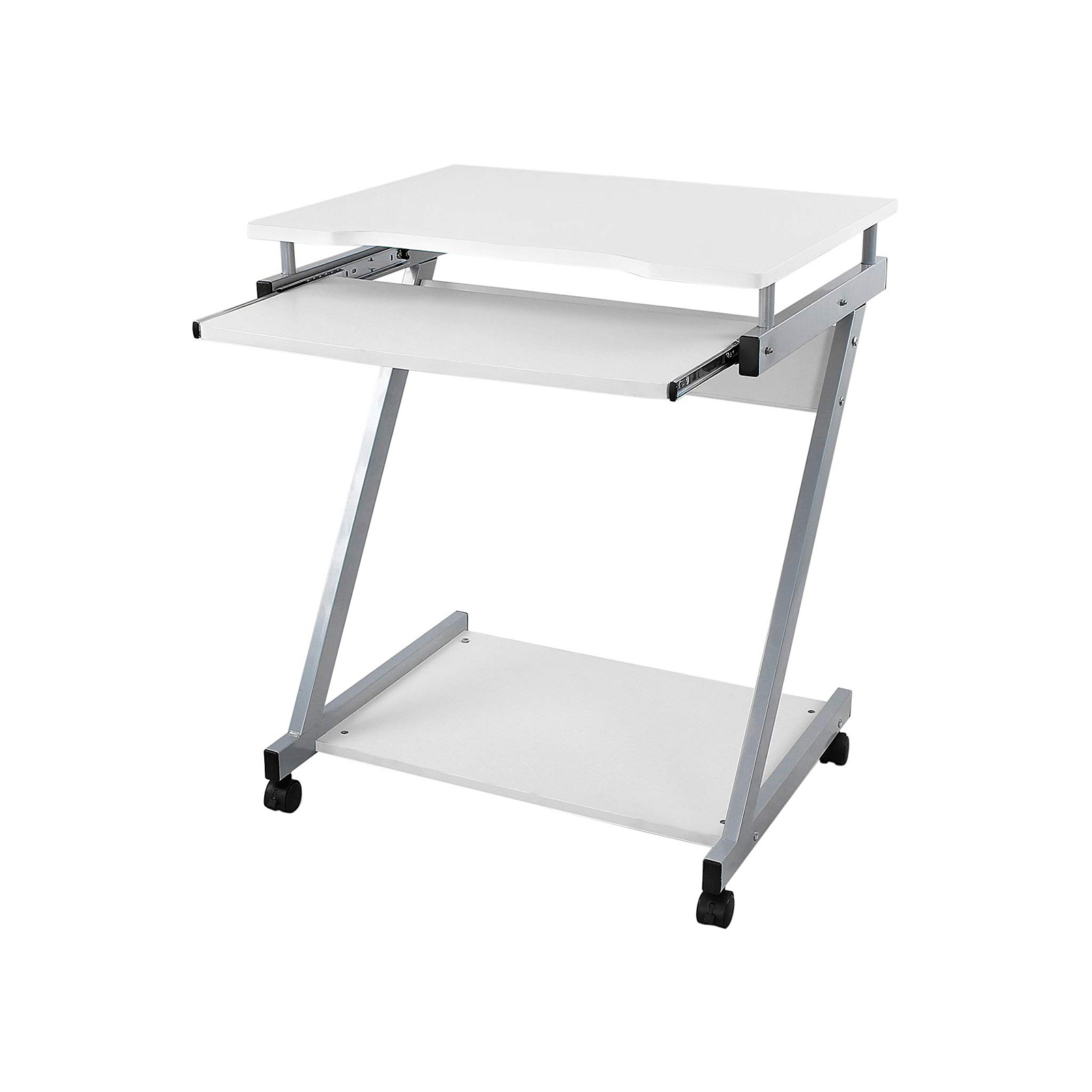 Mobiler Schreibtisch 60 x 48 cm Z-Form Weiß