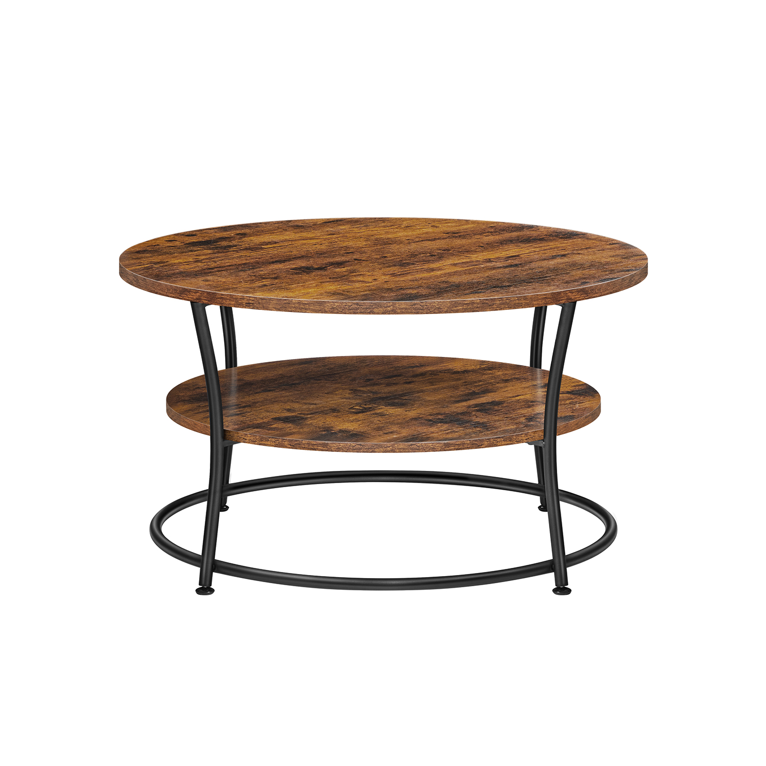 VASAGLE Couchtisch rund Spanplatte braun 80,0 x 80,0 x 45,0 cm, 1 St.