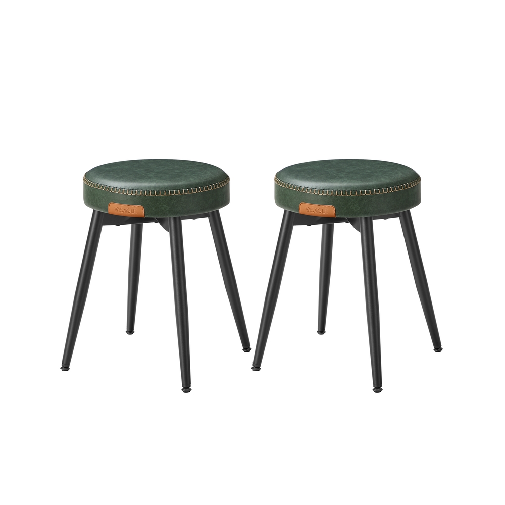 VASAGLE Esszimmerstühle (2 St) Sitzhocker EKHO Series Kunstleder 482 cm hoch waldgrün - Waldgrün