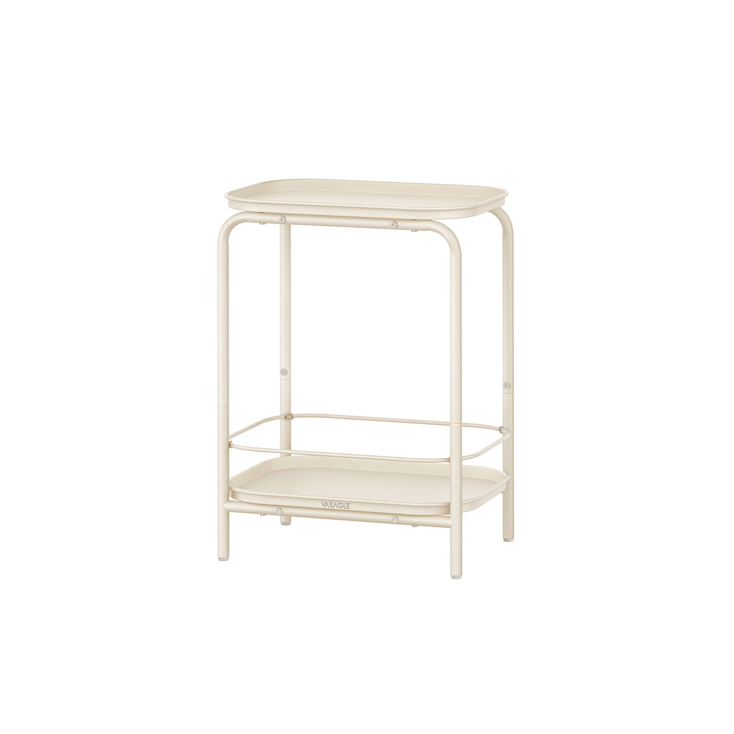Beistelltisch mit 2 Ebenen modern cremeweiß