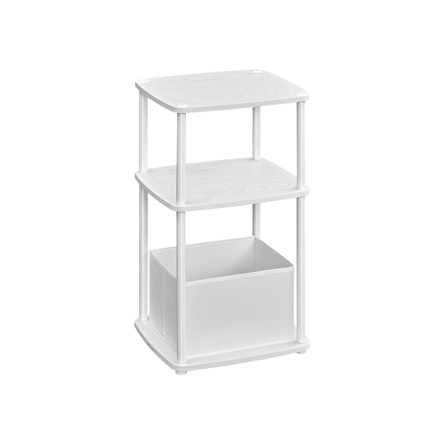 Beistelltisch mit 3 Ablagen 30 x 34 x 58 cm schneeweiß