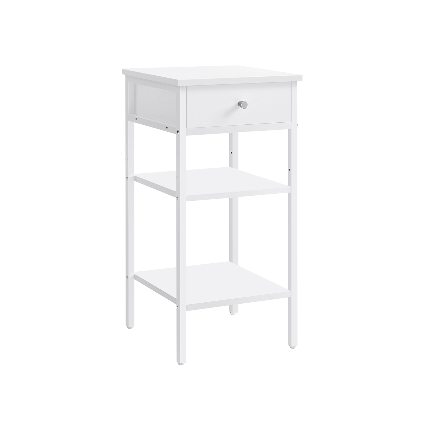 VASAGLE Nachttisch rechteckig MDF-Platte weiß 35,0 x 35,0 x 70,0 cm, 1 St.