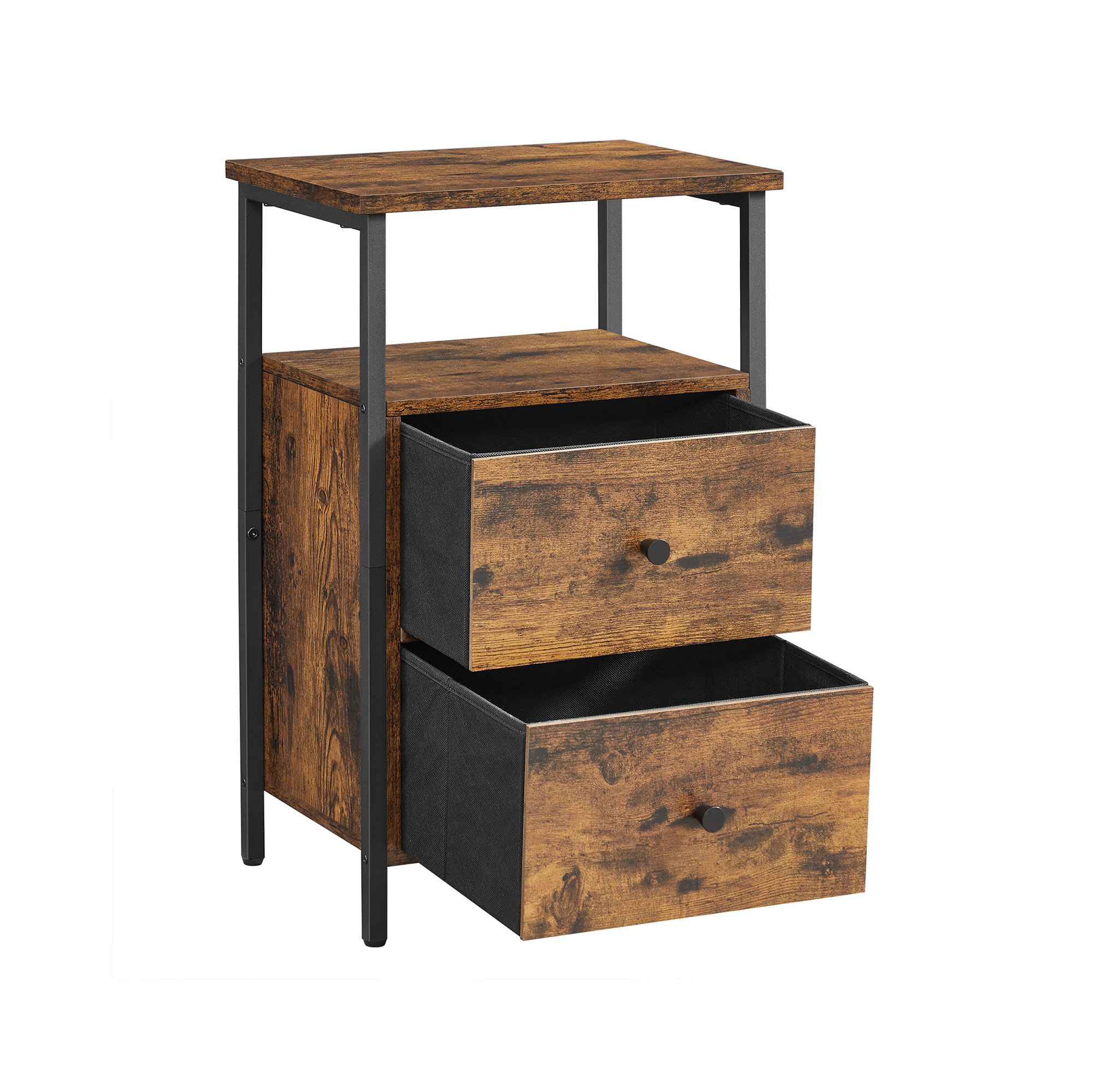 VASAGLE Nachttisch rechteckig MDF-Platte braun 38,0 x 28,0 x 60,0 cm, 1 St.