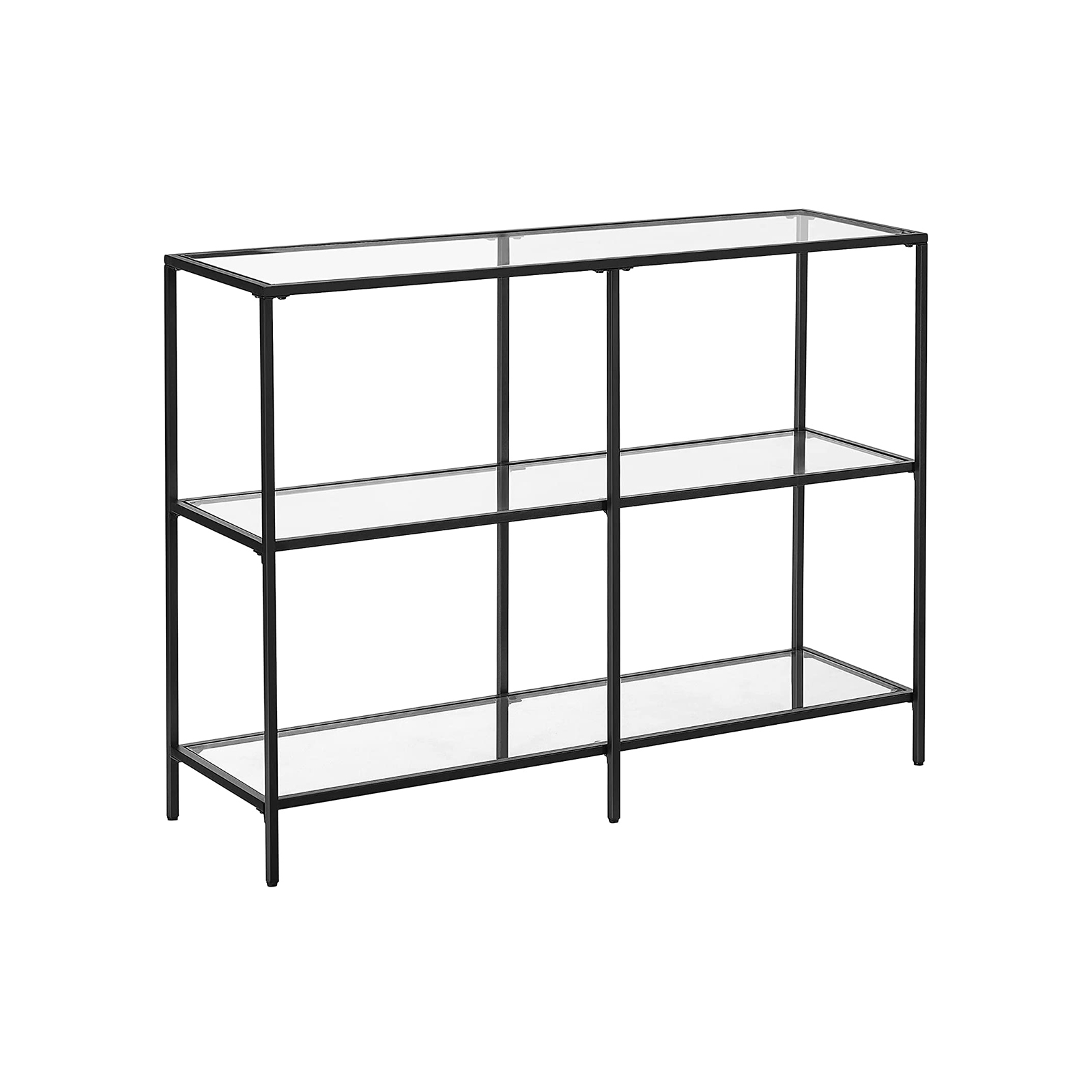 VASAGLE Konsolentisch rechteckig Glas schwarz 100,0 x 30,0 x 73,0 cm, 1 St.