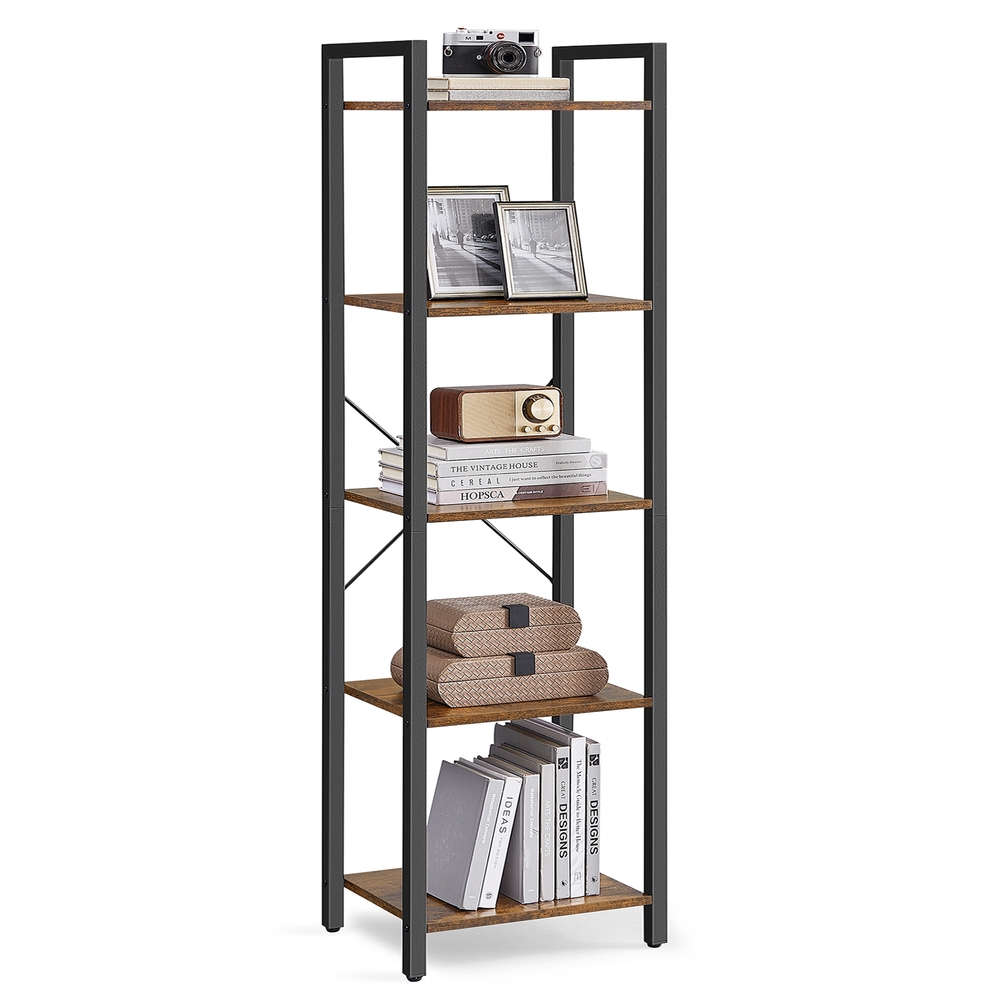 VASAGLE Bücherregal braun, schwarz 40,0 x 30,0 x 146,0 cm, 1 St.